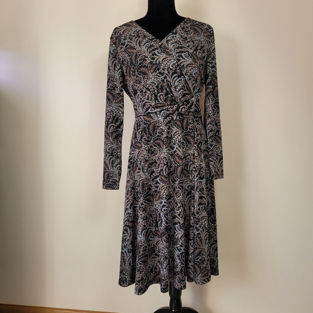 Talbots petite Large dress black multy color - Picture 6 of 8